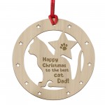 Gift For Dad Christmas From The Dad Wooden Bauble Cat Lover Gift