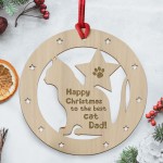 Gift For Dad Christmas From The Dad Wooden Bauble Cat Lover Gift