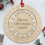 Christmas Tree Decoration Engraved Bauble Merry Christmas 2023