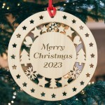 Christmas Tree Decoration Engraved Bauble Merry Christmas 2023