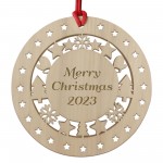 Christmas Tree Decoration Engraved Bauble Merry Christmas 2023