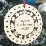 Christmas Tree Decoration Engraved Bauble Merry Christmas 2023