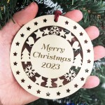 Christmas Tree Decoration Engraved Bauble Merry Christmas 2023