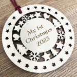 My 1st Christmas 2023 Christmas Decoration Engraved Wood Bauble