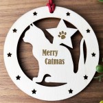 Cat Christmas Decoration Merry Catmas Wooden Christmas Decor