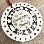 My First Christmas As A Nanny Wooden Hanging Bauble DecorationTh My First Christmas As A Nanny Wooden Hanging Bauble DecorationTh