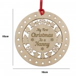 My First Christmas As A Nanny Wooden Hanging Bauble DecorationTh My First Christmas As A Nanny Wooden Hanging Bauble DecorationTh