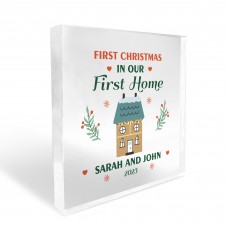 First Christmas In Our First Home Plaque Personalised Decoration
