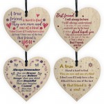 Best Friend Pack of 4 Wooden Heart Gifts For Friend Christmas Best Friend Pack of 4 Wooden Heart Gifts For Friend Christmas