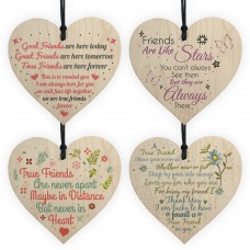 Friendship Gifts For Christmas Pack of 4 Wood Hearts Best Friend