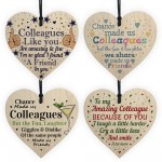 Colleague Gifts 4 Pack Wood Heart Christmas Gifts For Colleague
