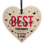 Colleague Gifts For Christmas Pack of 4 Wood Hearts Secret Santa