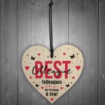 Colleague Gifts For Christmas Pack of 4 Wood Hearts Secret Santa