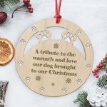 Dog Memorial Decoration Tribute Engraved Christmas Tree Bauble