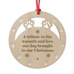 Dog Memorial Decoration Tribute Engraved Christmas Tree Bauble