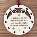 Dog Memorial Decoration Tribute Engraved Christmas Tree Bauble