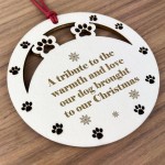 Dog Memorial Decoration Tribute Engraved Christmas Tree Bauble