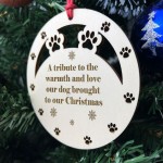 Dog Memorial Decoration Tribute Engraved Christmas Tree Bauble