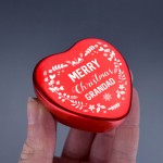 Merry Christmas Heart Shaped Tin Xmas Gift For Grandad Christmas