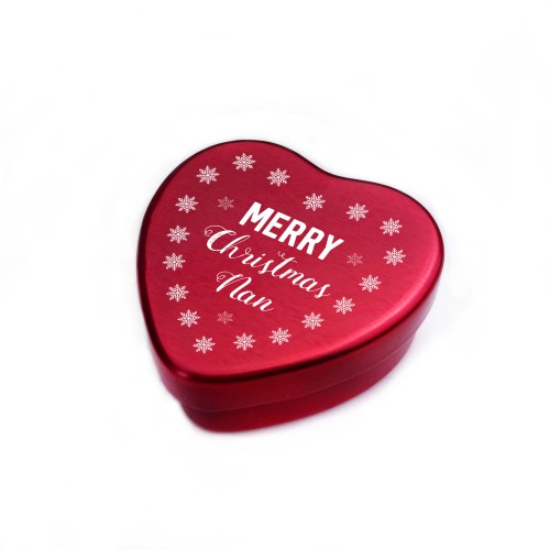 Merry Christmas Heart Shaped Tin Xmas Gift For Nan Christmas
