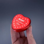 Merry Christmas Heart Shaped Tin Xmas Gift For Nan Christmas