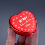 Merry Christmas Heart Shaped Tin Xmas Gift For Nan Christmas