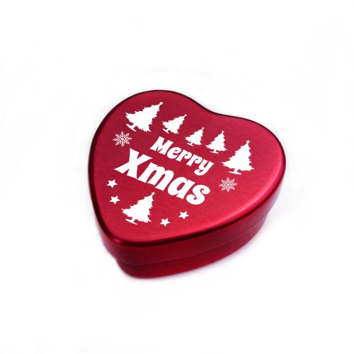 Merry Christmas Heart Shaped Tin Xmas Gift For Daughter Son Mum 