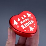 Merry Christmas Heart Shaped Tin Xmas Gift For Daughter Son Mum 