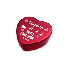 Personalised Merry Christmas Heart Shaped Tin Gift For Daughter