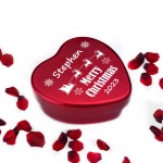 Personalised Merry Christmas Heart Shaped Tin Gift For Daughter