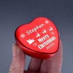 Personalised Merry Christmas Heart Shaped Tin Gift For Daughter