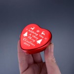 Christmas Heart Shaped Tin Gift For Daughter Son Mum Dad Friend