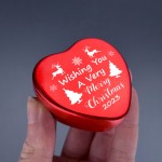Christmas Heart Shaped Tin Gift For Daughter Son Mum Dad Friend