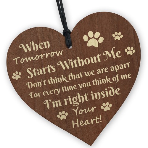 Wood Memorial Sign For Dog Pet Cat Hanging Wood Heart In Memory