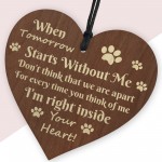 Wood Memorial Sign For Dog Pet Cat Hanging Wood Heart In Memory