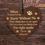 Wood Memorial Sign For Dog Pet Cat Hanging Wood Heart In Memory