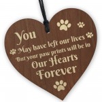 Memorial Sign For Dog Pet Cat Wooden Heart In Memory Plaque