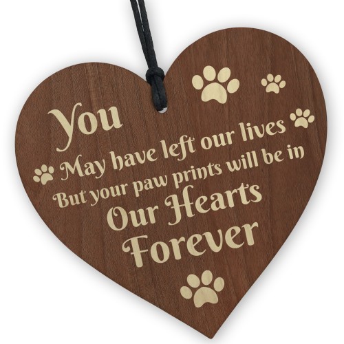 Memorial Sign For Dog Pet Cat Wooden Heart In Memory Plaque