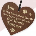 Memorial Sign For Dog Pet Cat Wooden Heart In Memory Plaque