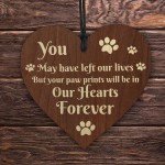 Memorial Sign For Dog Pet Cat Wooden Heart In Memory Plaque