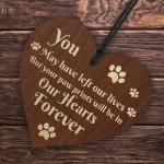 Memorial Sign For Dog Pet Cat Wooden Heart In Memory Plaque