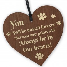 Memorial Gifts For Dog Pet Cat Wooden Heart In Memory Plaque