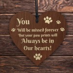 Memorial Gifts For Dog Pet Cat Wooden Heart In Memory Plaque