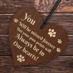 Memorial Gifts For Dog Pet Cat Wooden Heart In Memory Plaque