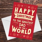 Happy Christmas Greatest Dad In The World Card