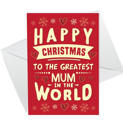 Christmas Card For Greatest Mum In The World Mum Christmas Card