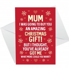 Christmas Card For Mum Funny Mum Card From Daughter Son Joke