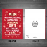 Christmas Card For Mum Funny Mum Card From Daughter Son Joke