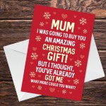 Christmas Card For Mum Funny Mum Card From Daughter Son Joke