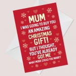 Christmas Card For Mum Funny Mum Card From Daughter Son Joke